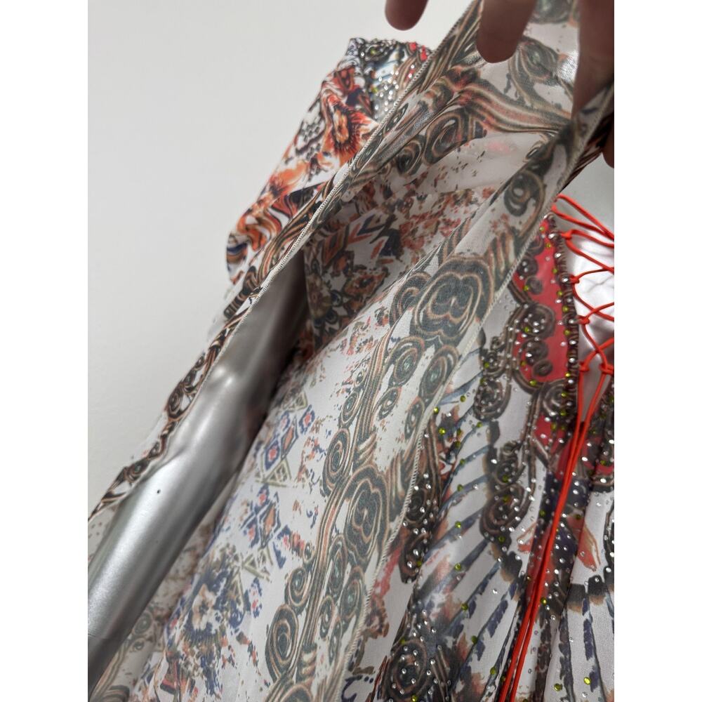 Satin Crystal Kimono Kaftan OS Camilla Rhinestone Resort Swim Colleen Lopez - Picture 13 of 16